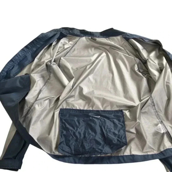 Nike Windbreaker  Jacket Blue Nylon Full Zip Reflective Stripes Size Large - Picture 9 of 12